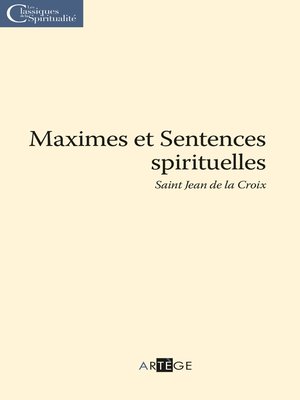 cover image of Maximes et Sentences spirituelles